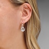 Thumbnail Image 2 of 0.05 CT. T.W. Certified Lab-Grown Diamond Hoop Drop Earrings in Sterling Silver (F/SI2)
