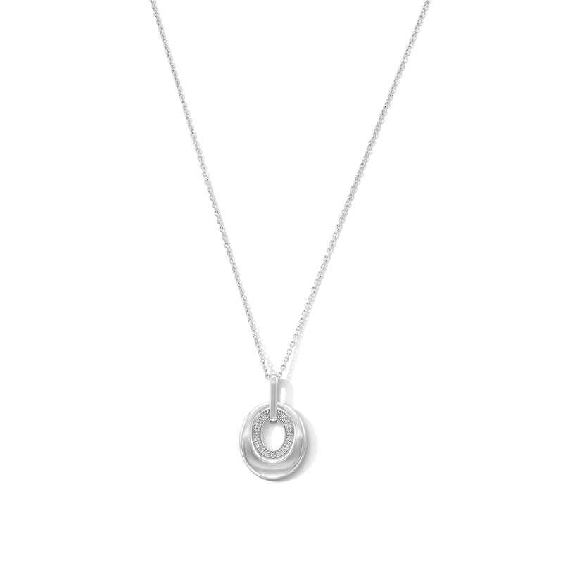 0.05 CT. T.W. Certified Lab-Grown Diamond Necklace in Sterling Silver (F/SI2)
