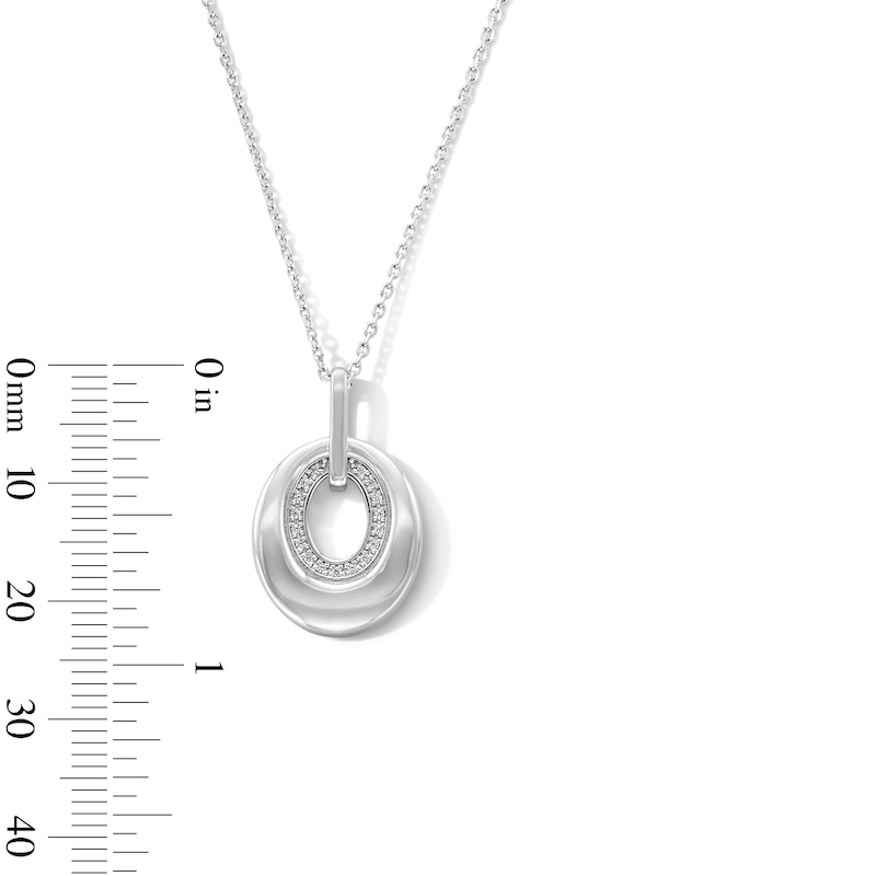 Main Image 2 of 0.05 CT. T.W. Certified Lab-Grown Diamond Necklace in Sterling Silver (F/SI2)