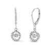 Thumbnail Image 1 of Unstoppable Love™ 0.12 CT. T.W. Certified Lab-Grown Diamond Circle Frame Drop Earrings in Sterling Silver (I/SI2)