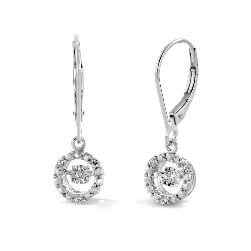 Unstoppable Love™ 0.12 CT. T.W. Certified Lab-Grown Diamond Circle Frame Drop Earrings in Sterling Silver (I/SI2)