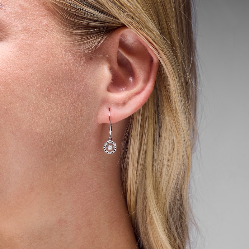 Unstoppable Love™ 0.12 CT. T.W. Certified Lab-Grown Diamond Circle Frame Drop Earrings in Sterling Silver (I/SI2)