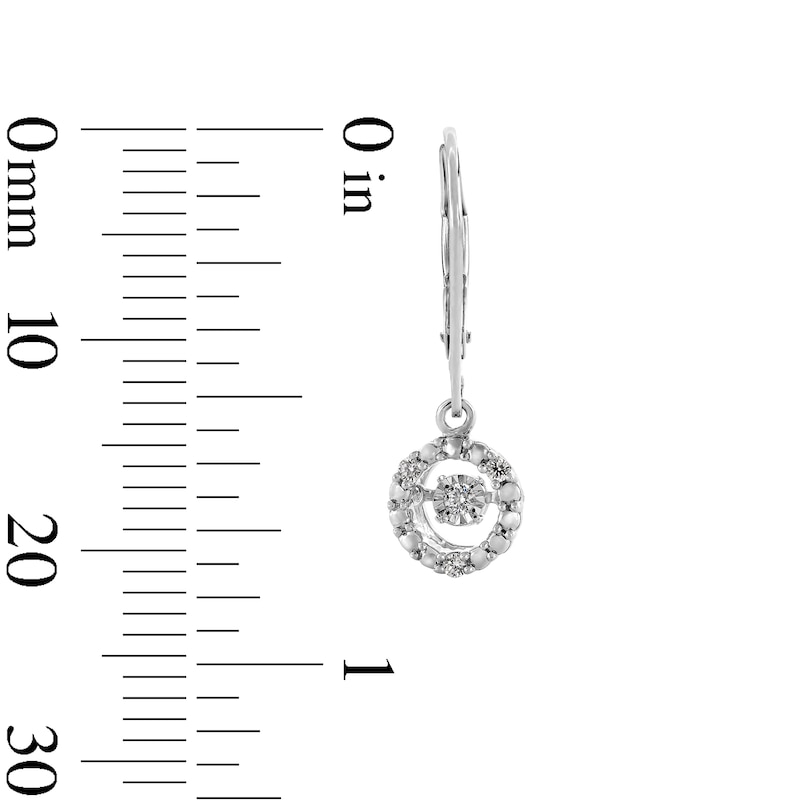 Main Image 2 of Unstoppable Love™ 0.12 CT. T.W. Certified Lab-Grown Diamond Circle Frame Drop Earrings in Sterling Silver (I/SI2)