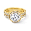 Thumbnail Image 1 of 3.00 CT. T.W. Certified Lab-Grown Diamond Beaded Frame Bridal Set in 14K Gold (F/VS2)