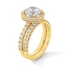 Thumbnail Image 2 of 3.00 CT. T.W. Certified Lab-Grown Diamond Beaded Frame Bridal Set in 14K Gold (F/VS2)