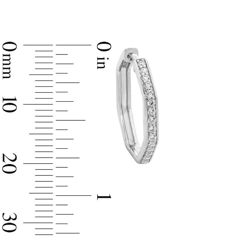 Main Image 2 of 0.29 CT. T.W. Certified Lab-Grown Diamond Octagon Hoop Earrings in Sterling Silver (F/SI2)