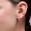Thumbnail Image 2 of 0.12 CT. T.W. Certified Lab-Grown Diamond Zigzag Hoop Earrings in Sterling Silver (F/VS2)