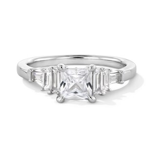 Vera Wang Love Collection 1.18 CT. T.W. Princess-Cut Diamond Double Collar Engagement Ring in 14K White Gold