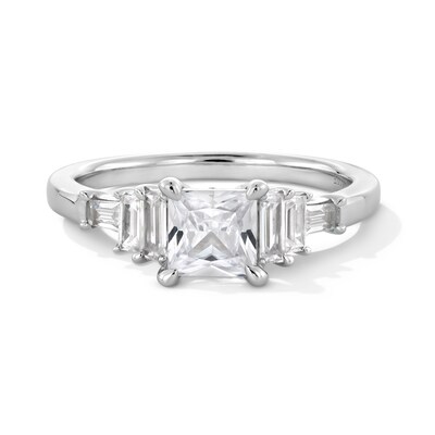 Vera Wang Love Collection 1.18 CT. T.W. Princess-Cut Diamond Double Collar Engagement Ring in 14K White Gold