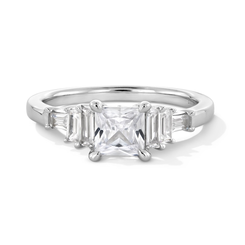 Vera Wang Love Collection 1.18 CT. T.W. Princess-Cut Diamond Double Collar Engagement Ring in 14K White Gold