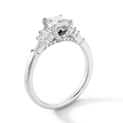Vera Wang Love Collection 1.18 CT. T.W. Princess-Cut Diamond Double Collar Engagement Ring in 14K White Gold