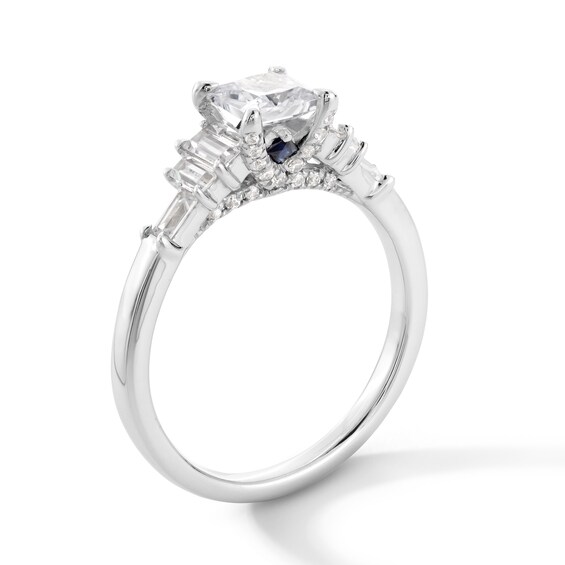 Vera Wang Love Collection 1.18 CT. T.W. Princess-Cut Diamond Double Collar Engagement Ring in 14K White Gold