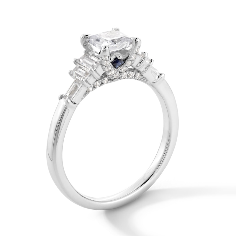 Vera Wang Love Collection 1.18 CT. T.W. Princess-Cut Diamond Double Collar Engagement Ring in 14K White Gold