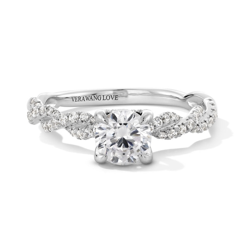 Vera Wang Love Collection 0.95 CT. T.W. Diamond Twist Shank Engagement Ring in 14K White Gold
