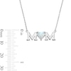 Thumbnail Image 3 of 6.0mm Heart-Shaped Lab-Created Opal "MOM" Necklace in Sterling Silver