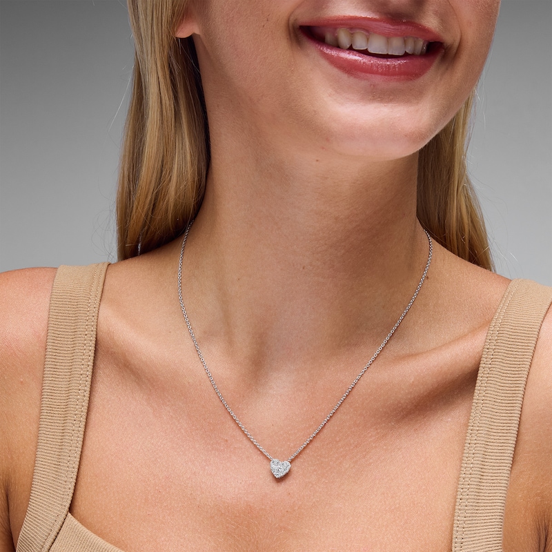 0.50 CT. T.W. Certified Lab-Grown Diamond Heart Necklace in Sterling Silver (I/SI2)