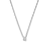 Thumbnail Image 1 of 0.20 CT. T.W. Certified Lab-Grown Diamond Teardrop-Centre Curb Chain Necklace in Semi-Solid Sterling Silver (F/SI2)