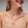 Thumbnail Image 2 of 0.20 CT. T.W. Certified Lab-Grown Diamond Teardrop-Centre Curb Chain Necklace in Semi-Solid Sterling Silver (F/SI2)