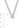 Thumbnail Image 2 of 0.20 CT. T.W. Certified Lab-Grown Diamond Teardrop-Centre Curb Chain Necklace in Semi-Solid Sterling Silver (F/SI2)