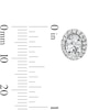 Thumbnail Image 2 of Oval White Lab-Created Sapphire Frame Stud Earrings in Sterling Silver