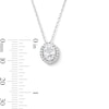 Thumbnail Image 2 of Oval White Lab-Created Sapphire Frame Pendant in Sterling Silver