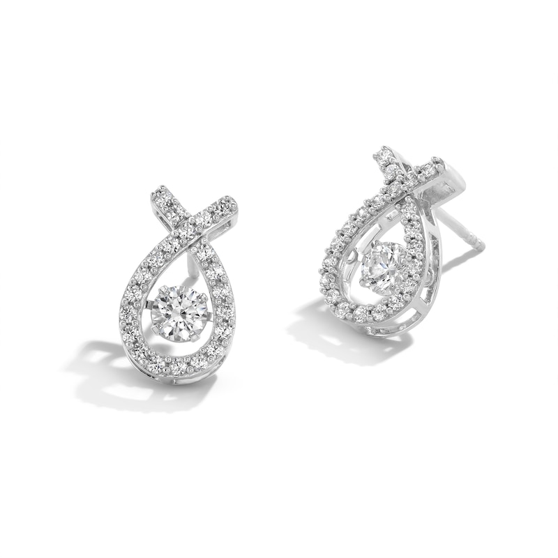 Unstoppable Love™ 1.00 CT. T.W. Certified Lab-Grown Diamond Loop Drop Earrings in 10K White Gold (F/SI2)