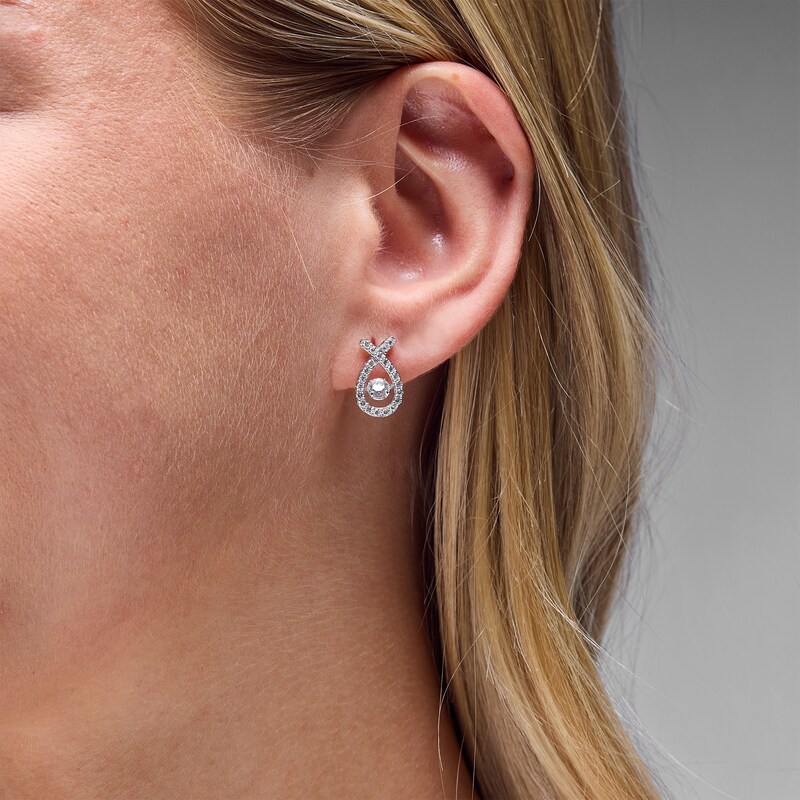 Unstoppable Love™ 1.00 CT. T.W. Certified Lab-Grown Diamond Loop Drop Earrings in 10K White Gold (F/SI2)