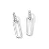 Thumbnail Image 1 of 0.10 CT. T.W. Certified Lab-Grown Diamond Paper Clip Link Drop Earrings in Sterling Silver (F/VS2)