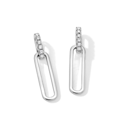 0.10 CT. T.W. Certified Lab-Grown Diamond Paper Clip Link Drop Earrings in Sterling Silver (F/VS2)