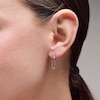 Thumbnail Image 2 of 0.10 CT. T.W. Certified Lab-Grown Diamond Paper Clip Link Drop Earrings in Sterling Silver (F/VS2)
