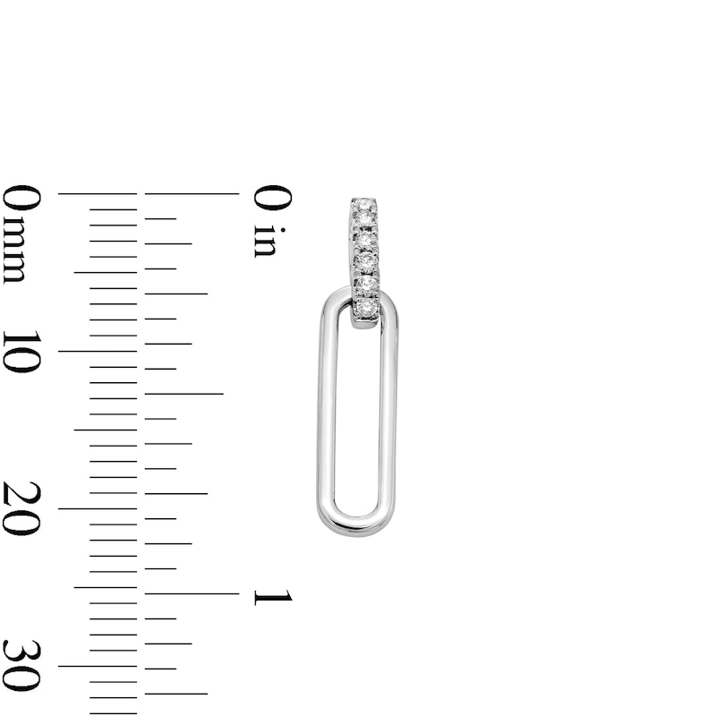 Main Image 3 of 0.10 CT. T.W. Certified Lab-Grown Diamond Paper Clip Link Drop Earrings in Sterling Silver (F/VS2)
