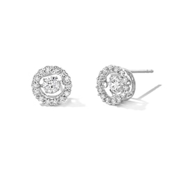 Unstoppable Love™ 0.70 CT. T.W. Certified Lab-Grown Diamond Circle Frame Stud Earrings in Sterling Silver (I/SI2)
