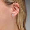 Thumbnail Image 2 of Unstoppable Love™ 0.70 CT. T.W. Certified Lab-Grown Diamond Circle Frame Stud Earrings in Sterling Silver (I/SI2)