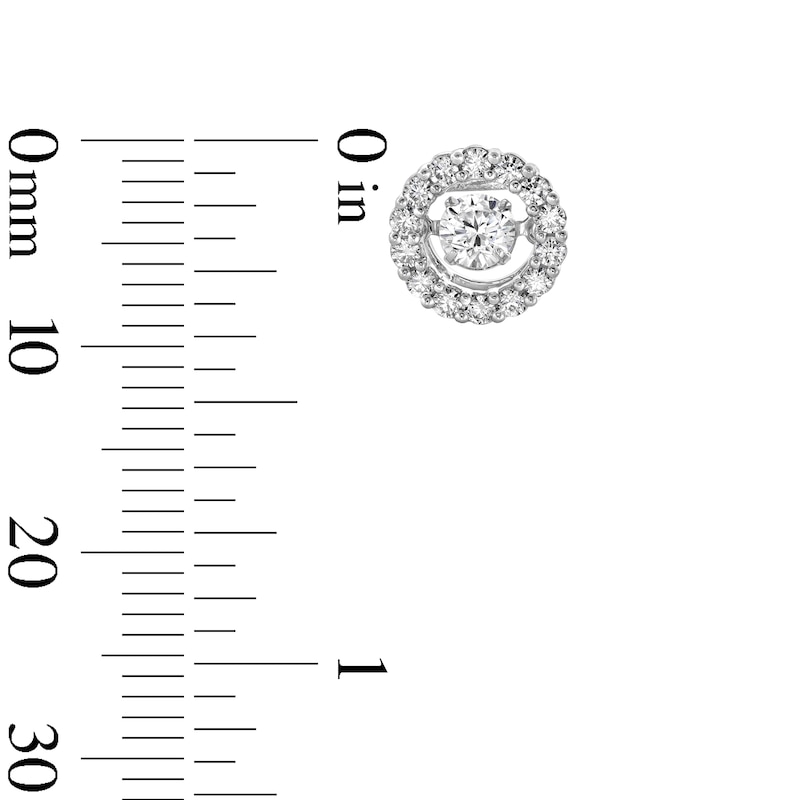 Main Image 2 of Unstoppable Love™ 0.70 CT. T.W. Certified Lab-Grown Diamond Circle Frame Stud Earrings in Sterling Silver (I/SI2)