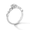 Thumbnail Image 2 of 0.30 CT. T.W. Oval Certified Lab-Grown Diamond Frame Art Deco Vintage-Style Promise Ring in Sterling Silver (F/VS2)