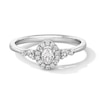 Thumbnail Image 1 of 0.30 CT. T.W. Oval Certified Lab-Grown Diamond Frame Promise Ring in 10K White Gold (F/VS2)