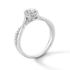 Thumbnail Image 2 of 0.30 CT. T.W. Oval Certified Lab-Grown Diamond Frame Crossover Shank Promise Ring in Sterling Silver (F/VS2)