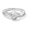 Thumbnail Image 1 of 0.20 CT. T.W. Quad Certified Lab-Grown Diamond Bypass Promise Ring in Sterling Silver (F/VS2)