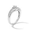 Thumbnail Image 3 of 0.20 CT. T.W. Quad Certified Lab-Grown Diamond Bypass Promise Ring in Sterling Silver (F/VS2)