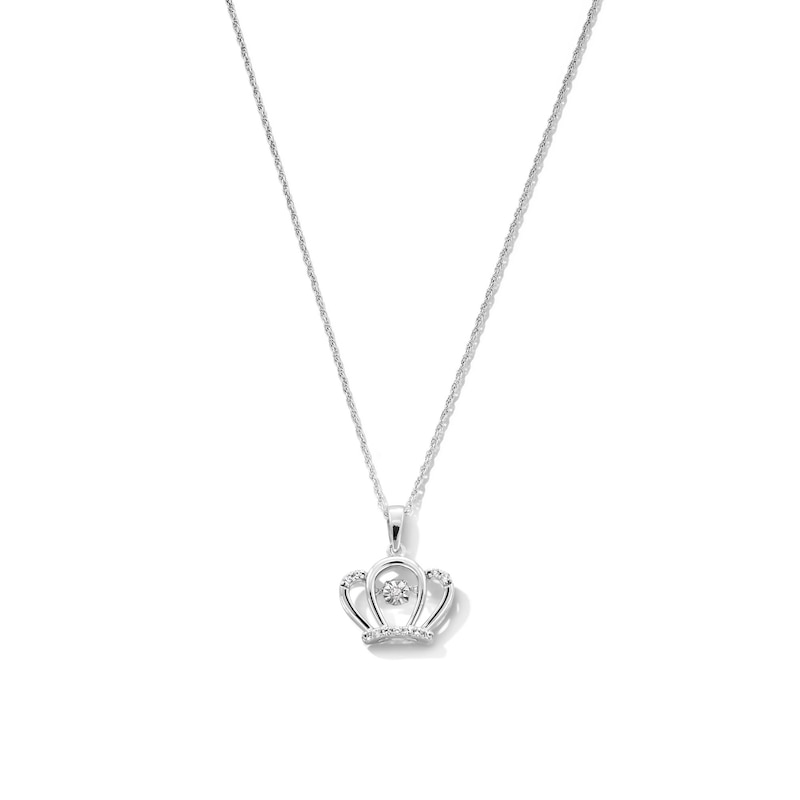 Main Image 1 of Unstoppable Love™ 0.10 CT. T.W. Diamond Crown Pendant in Sterling Silver