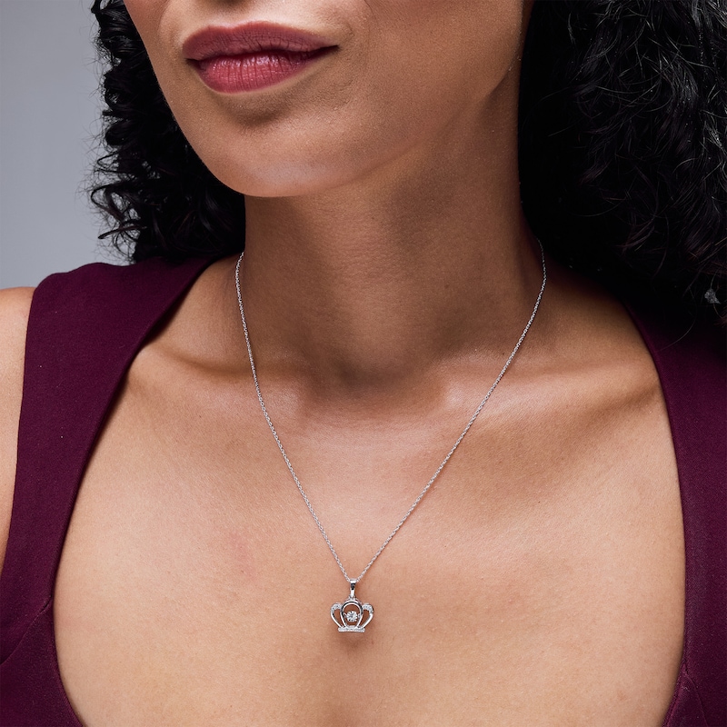 Unstoppable Loveâ¢ 0.10 CT. T.W. Diamond Crown Pendant in Sterling Silver