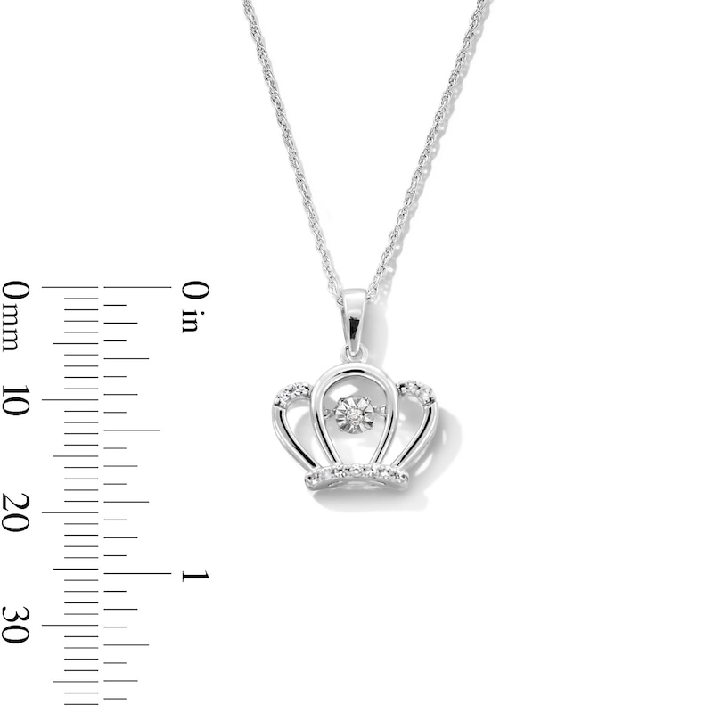 Main Image 2 of Unstoppable Love™ 0.10 CT. T.W. Diamond Crown Pendant in Sterling Silver