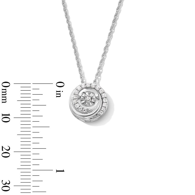 Main Image 2 of Unstoppable Love™ 0.15 CT. T.W. Diamond Swirl Frame Pendant in Sterling Silver