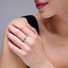 Thumbnail Image 2 of 0.20 CT. T.W. Certified Lab-Grown Multi-Diamond Bead Frame and Shank Promise Ring in Sterling Silver (F/VS2)