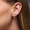 Thumbnail Image 2 of 19.0mm Oval Gitter Hoop Earrings in Hollow 14K Gold