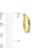 Thumbnail Image 3 of 19.0mm Oval Gitter Hoop Earrings in Hollow 14K Gold