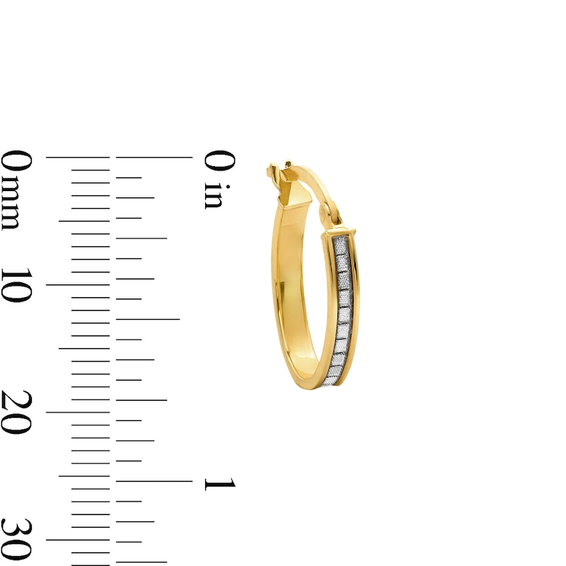 19.0mm Oval Gitter Hoop Earrings in Hollow 14K Gold