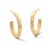 Thumbnail Image 1 of 20.0mm Diamond-Cut J-Hoop Earrings in Hollow 10K Gold