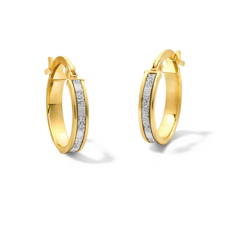 Glitter Hoop Earrings in Hollow 14K Gold