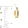 Thumbnail Image 3 of 19.0mm Glitter J-Hoop Earrings in Hollow 14K Gold